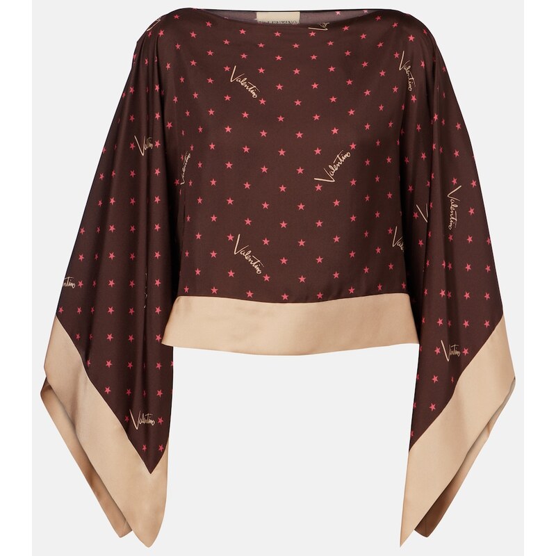 Valentino Printed silk twill top