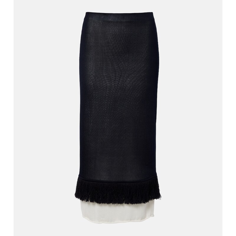 Bottega Veneta Knitted silk midi skirt