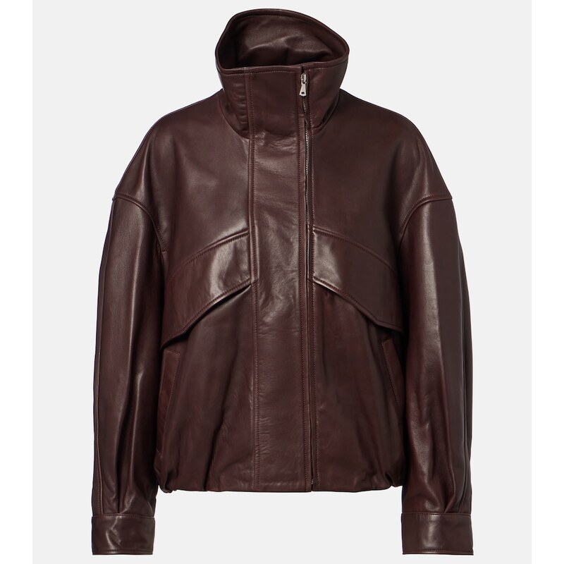Nour Hammour Roland leather bomber jacket