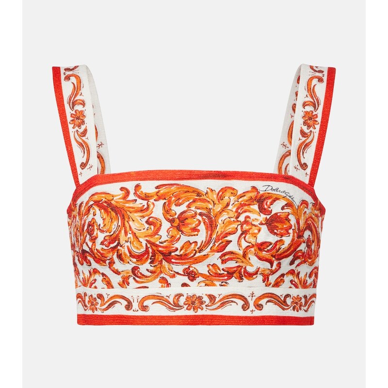Dolce&Gabbana Majolica printed crop top