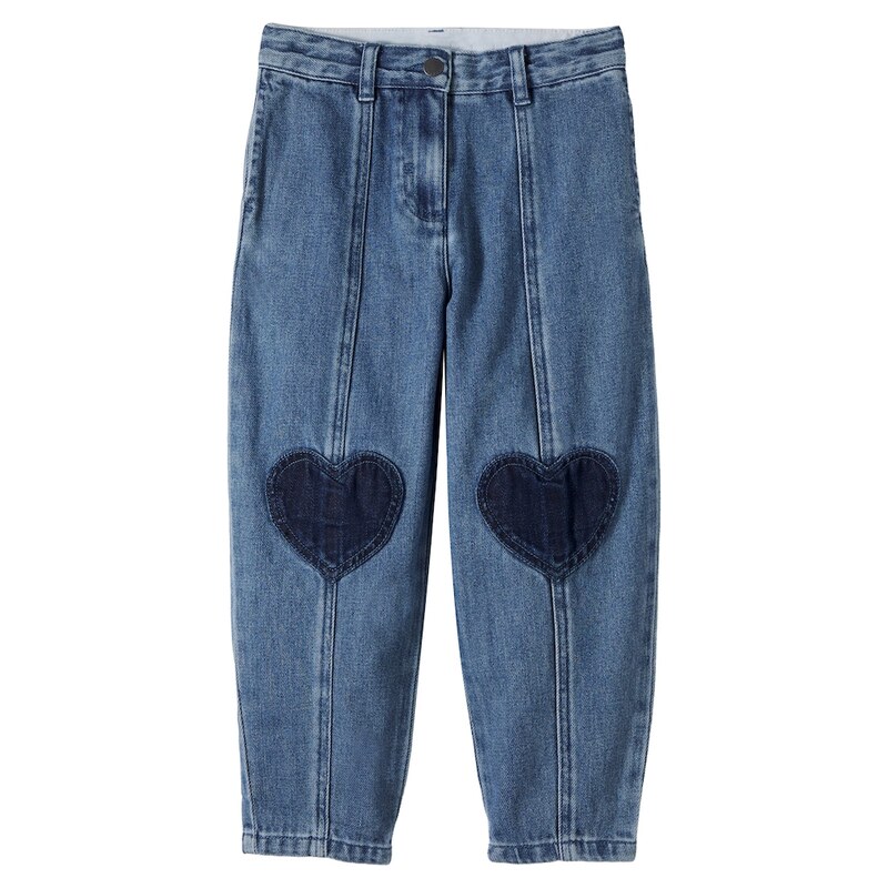 Stella McCartney Kids Patch-appliquÃ barrel-leg jeans