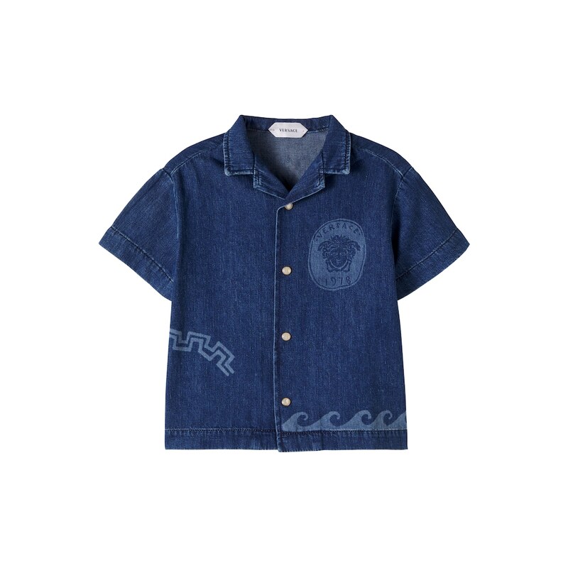 Versace Kids Medusa denim shirt