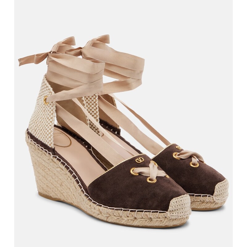 Valentino Garavani VLogo suede espadrille wedges