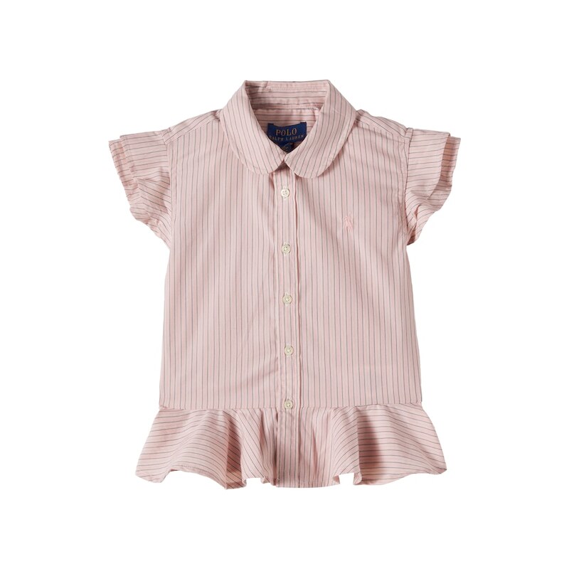 Polo Ralph Lauren Kids Ruffled striped cotton blouse
