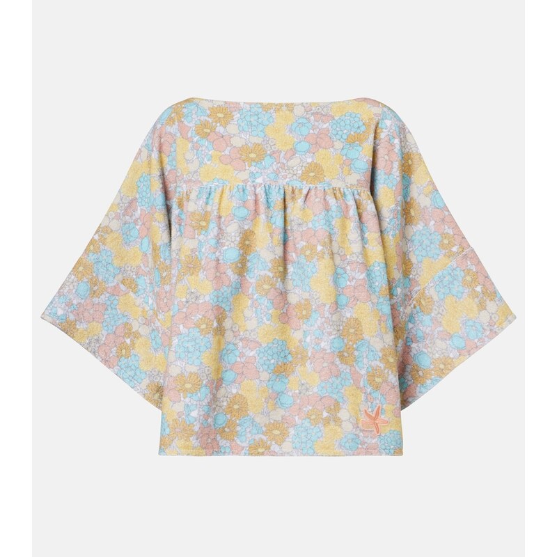 Chloe ChloÃ Floral gathered cotton top