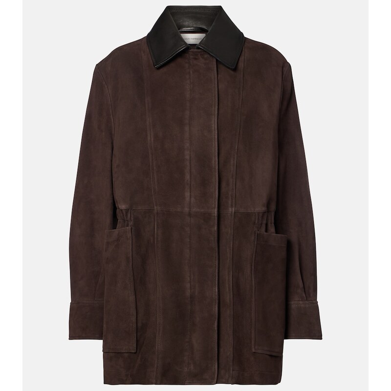 Nour Hammour Grange leather-trimmed suede jacket