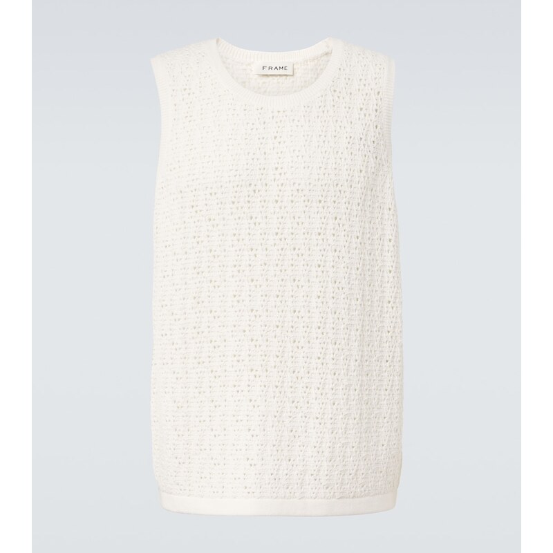 Frame Crochet cotton-blend tank top