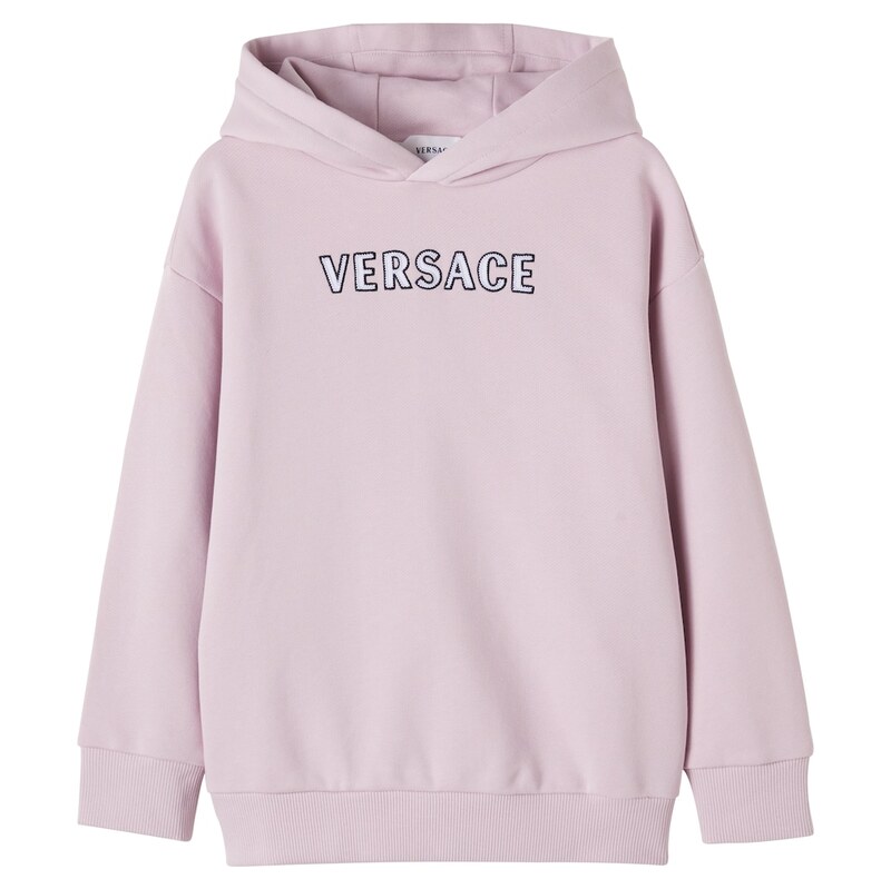 Versace Kids Logo embroidered cotton jersey hoodie