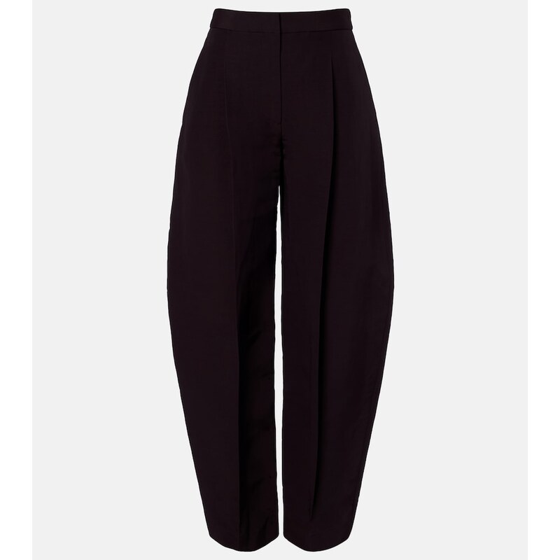 Alaia AlaÃ¯a Poplin barrel-leg pants