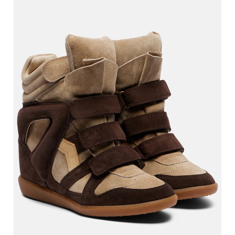 Isabel Marant Bekett leather and suede wedge sneakers