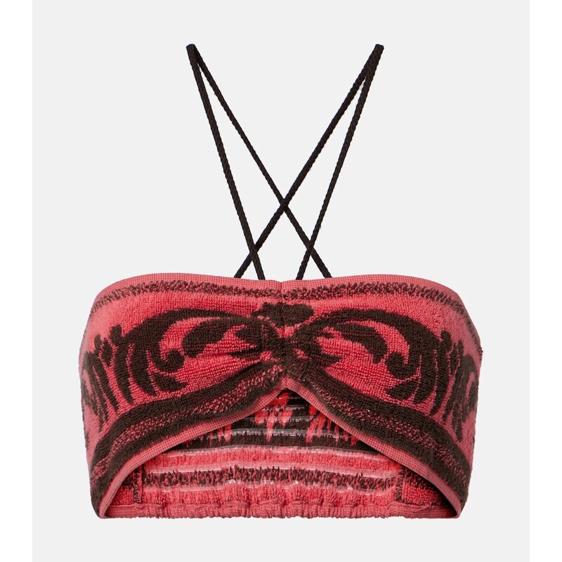 Valentino Cotton terry jacquard bra top