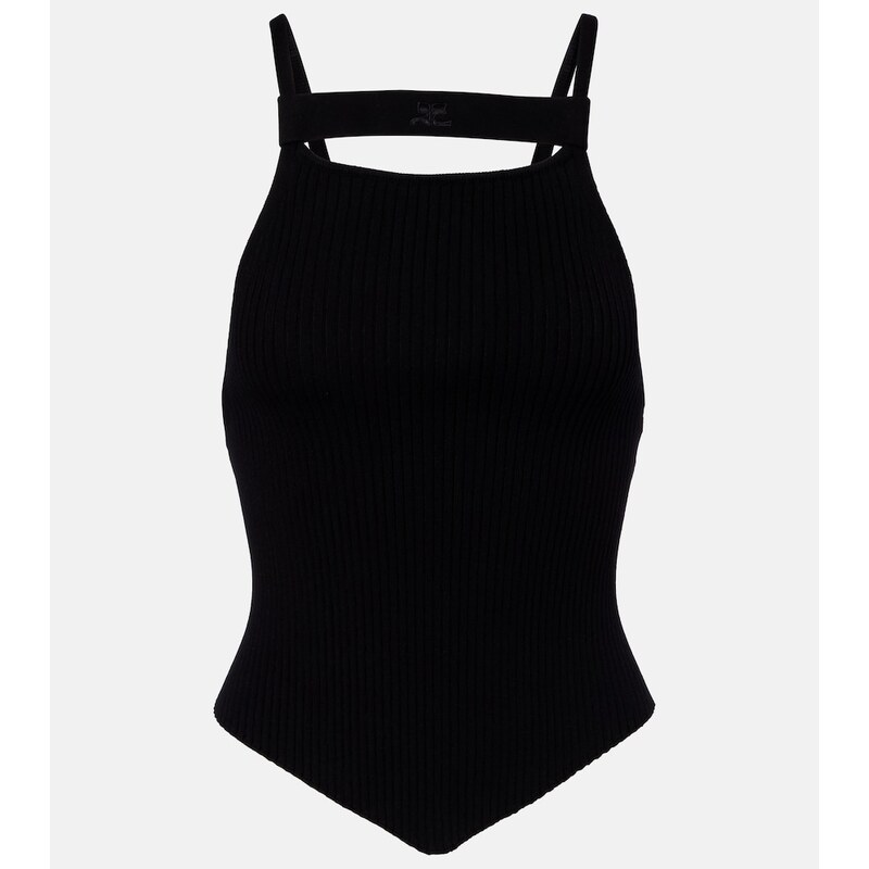 Courreges CourrÃ¨ges Ribbed-knit tank top