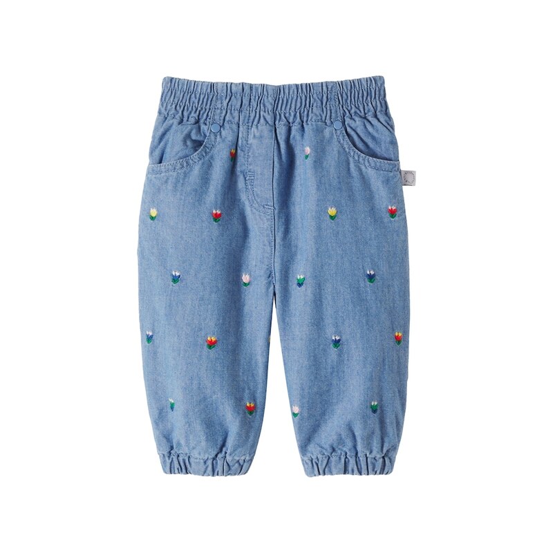 Stella McCartney Kids Baby embroidered chambray pants