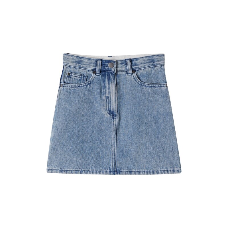 Stella McCartney Kids Patch-appliquÃ denim skirt