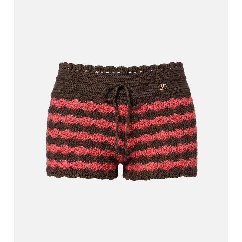 Valentino Striped knitted cotton shorts