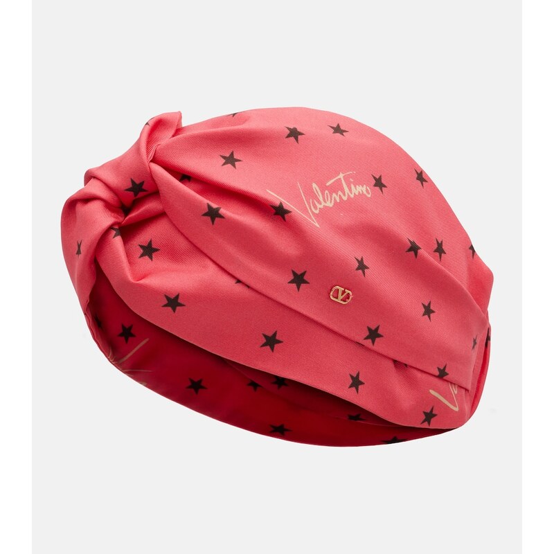 Valentino Printed silk twill headband