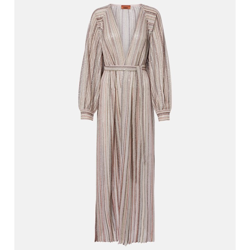 Missoni Striped lamÃ wrap cardigan