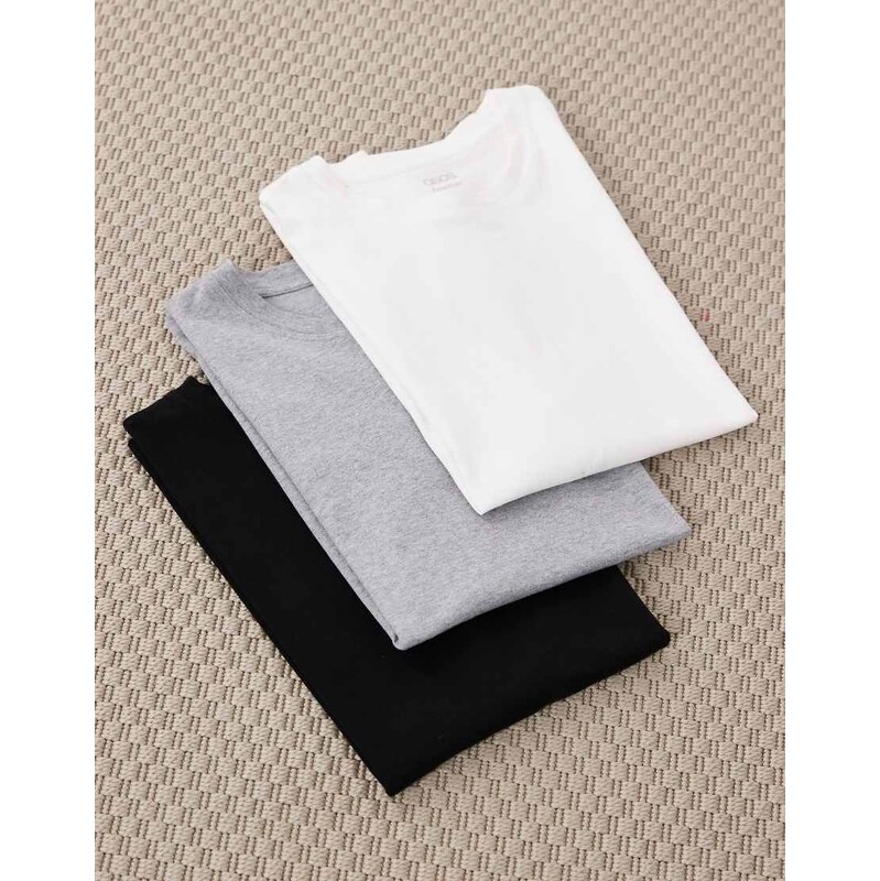 ASOS DESIGN Essentials 3 pack regular fit tank in black, white