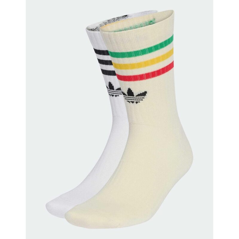 adidas performance Unisex bob marley 2-pack crew in white and