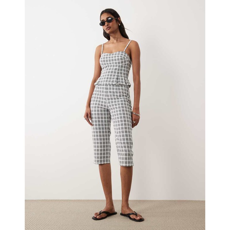 Miss Selfridge tailored capri co-ord in embroidered gingham