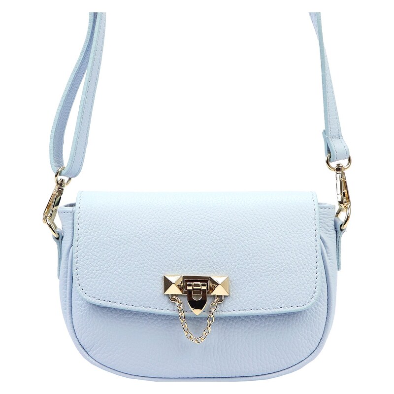 Luka Kožená crossbody kabelka 26-125 DL světle modrá