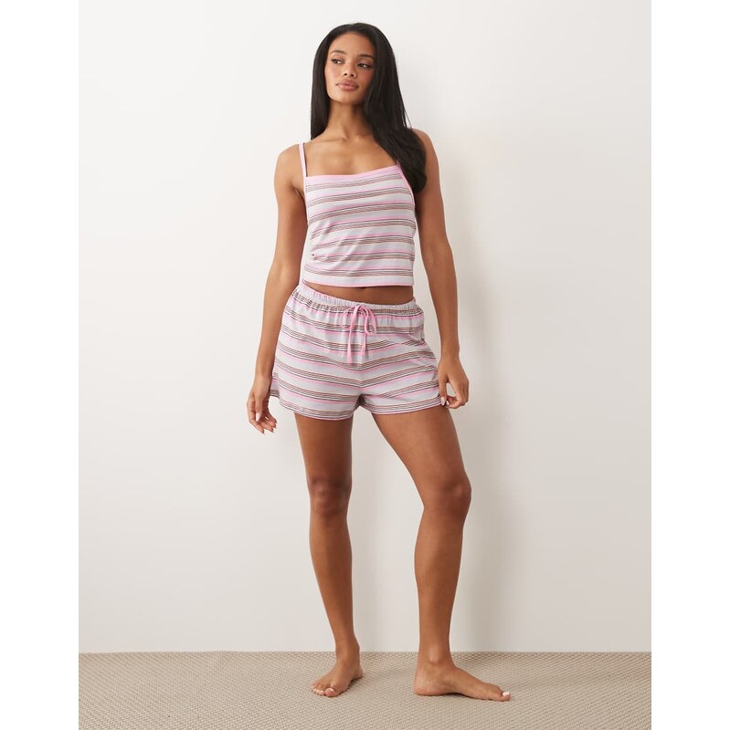 ASOS DESIGN mix & match cotton pyjama flippy short in pink