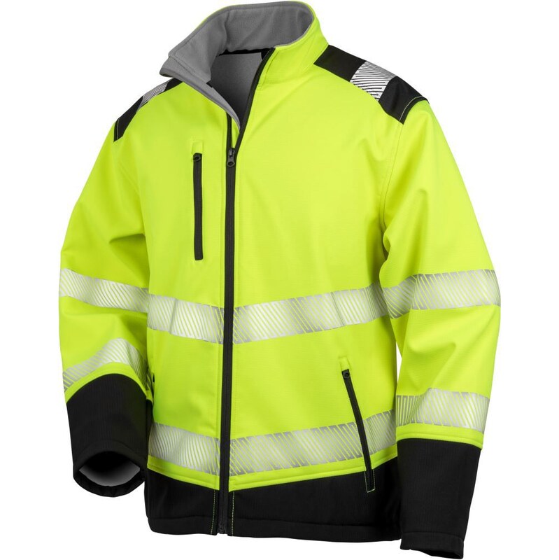 RESULT R476X - Pánská reflexní softshellová bunda Hi-Vis - žlutá