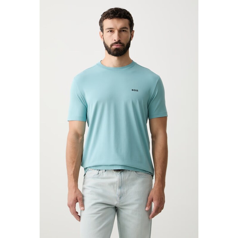 BOSS Green tričko pánské bavlněné s elastanem Tee