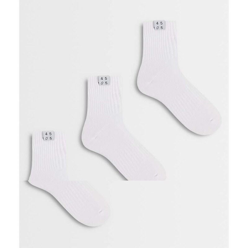 4505 3 pack studio sock with arch support in white