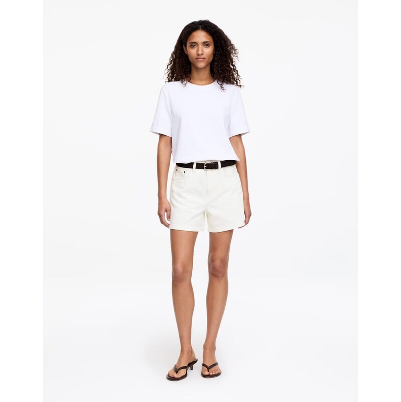 ARKET mid waist five-pocket denim shorts in white