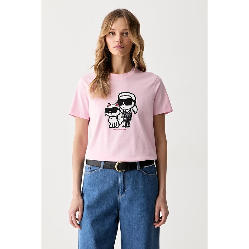 Karl Lagerfeld tričko dámské bavlněné IKON SKETCH