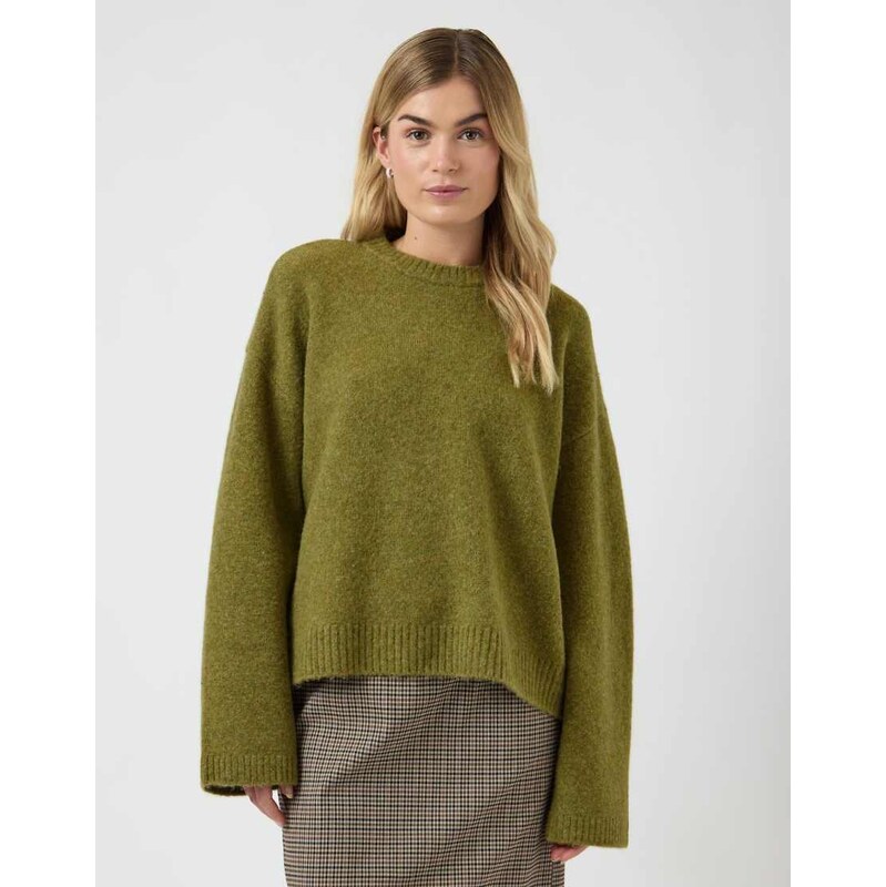 YAS Knitted pullover in cardamom seed-Green