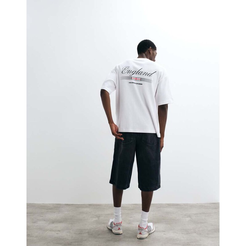 ASOS DESIGN waffle oversized tee with FIFA World cup England