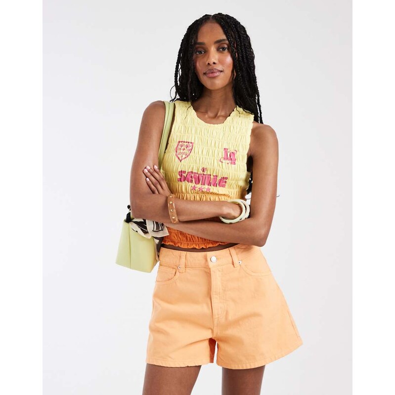 ASOS DESIGN longer a line short in orange