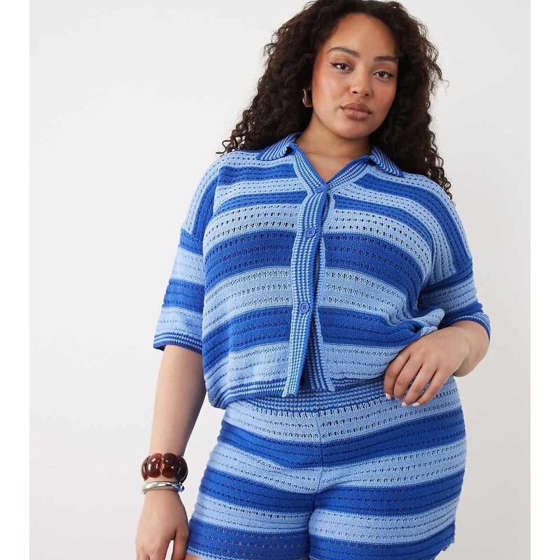 ASOS Curve ASOS DESIGN Curve Sally beach knit short co ord in
