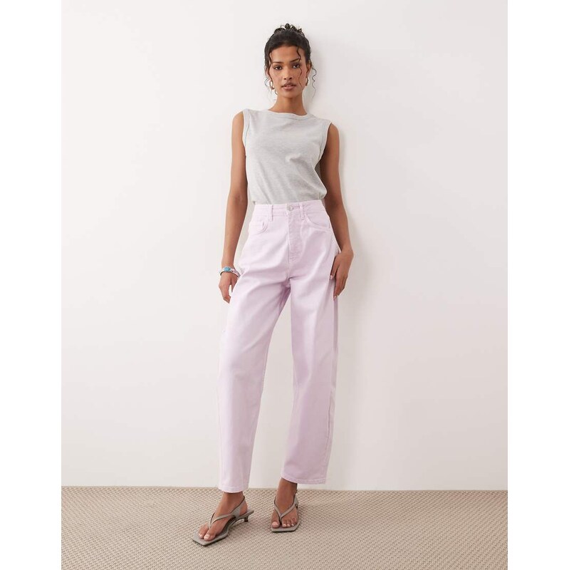ASOS DESIGN slim barrel jean in lilac-Purple