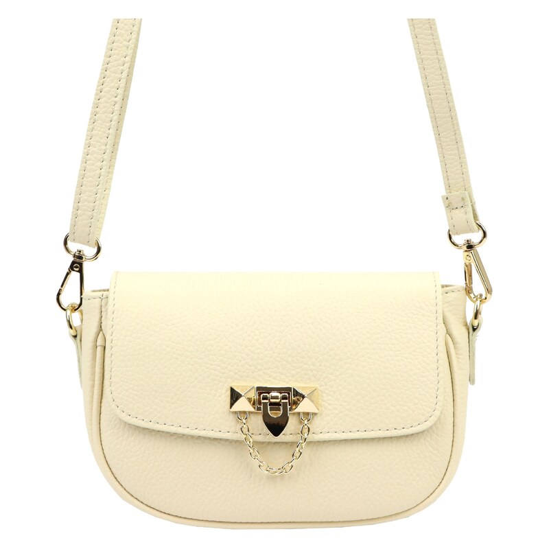 Luka Kožená crossbody kabelka 26-125 DL krémová