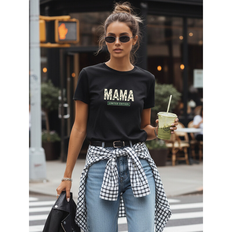 BASIC Dámské tričko Mama Limited Edition černé Černá