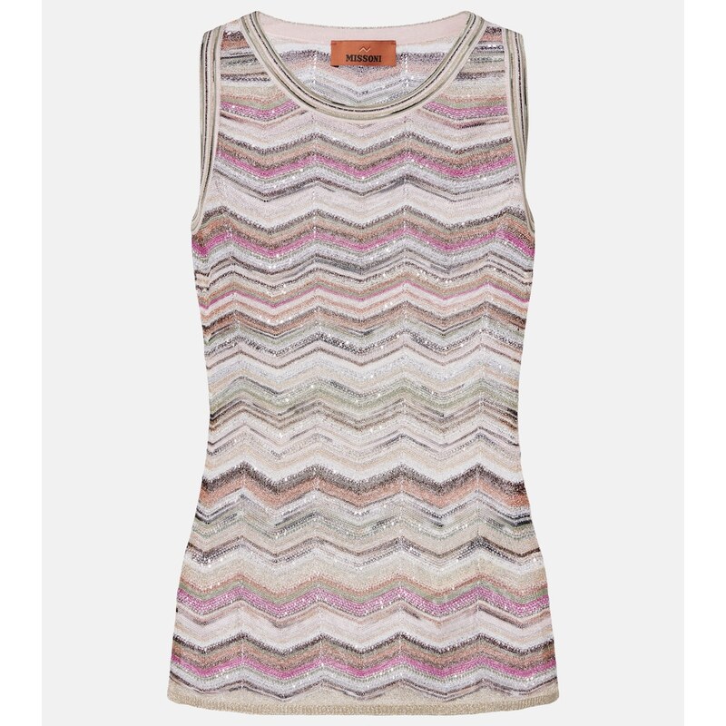 Missoni Zigzag sequined lamÃ top