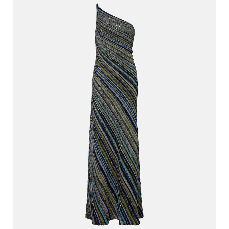 Missoni Sequined one-shoulder lamÃ maxi dress