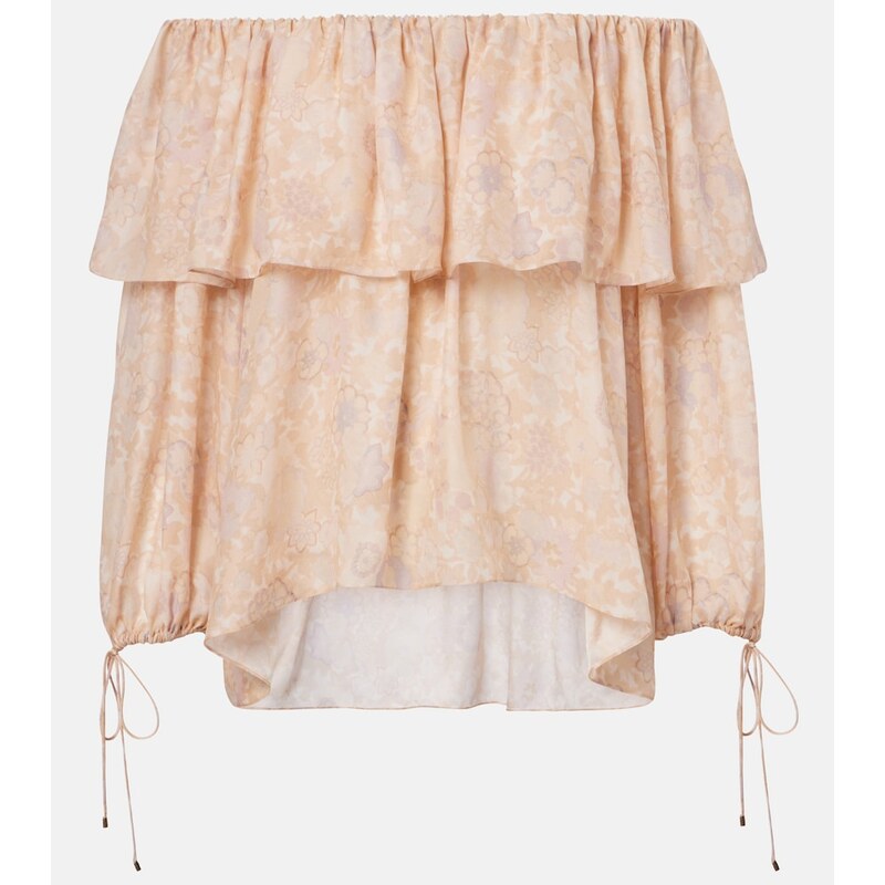 Chloe ChloÃ Floral silk charmeuse top