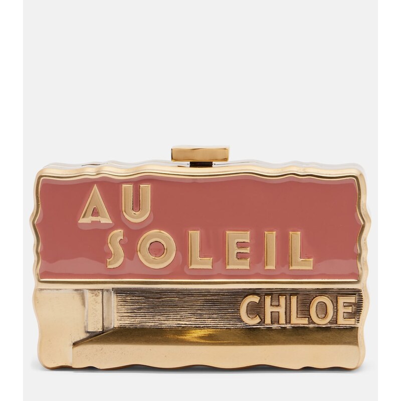 Psaníčka Chloé Soleil Small clutch v zlatém odstíně