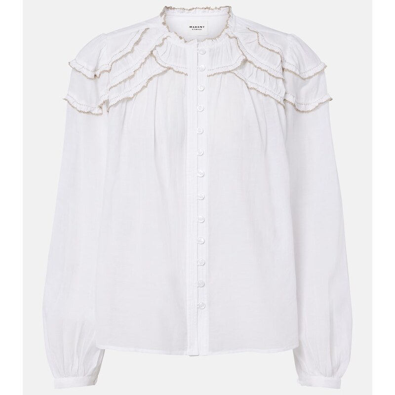 Marant Etoile Christa ruffled cotton-blend blouse