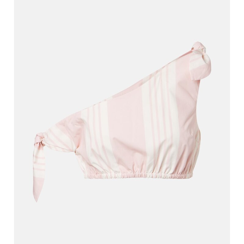 Posse Rosie asymmetric striped cotton crop top