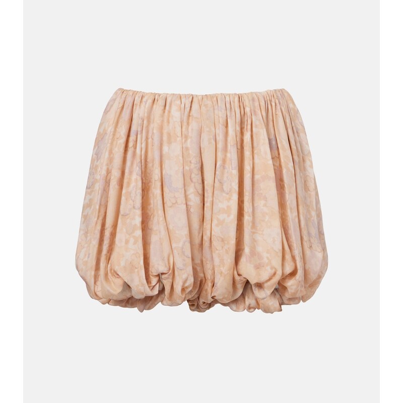 Chloe ChloÃ Floral pleated silk charmeuse shorts