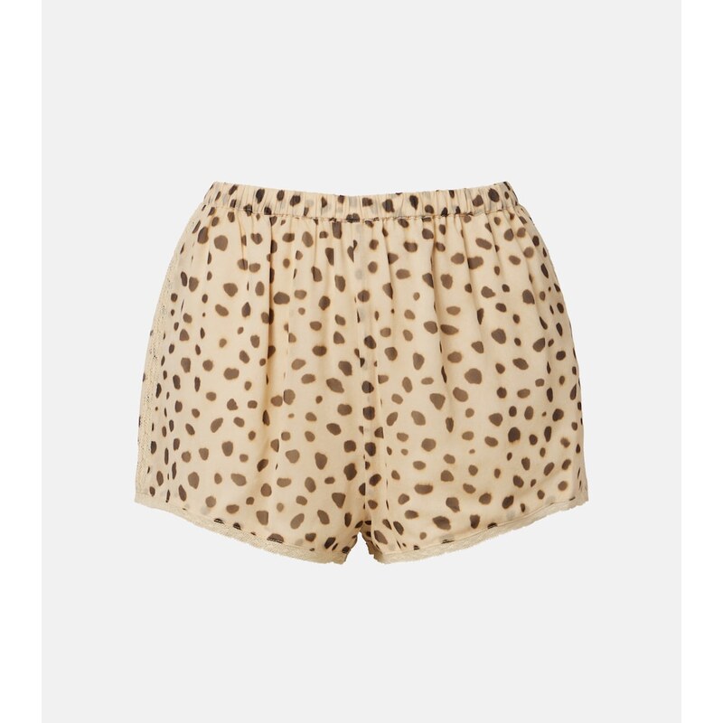 Posse Priscilla leopard-print silk shorts
