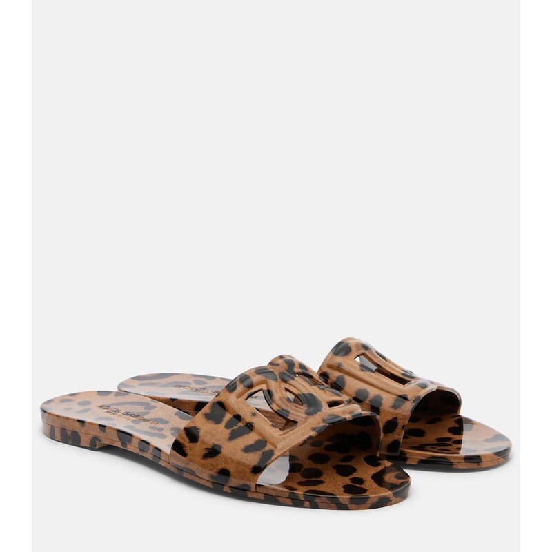 Dolce&Gabbana DG leopard-print slides