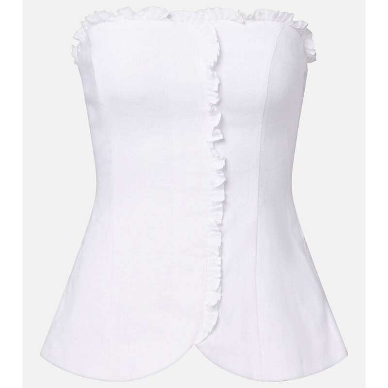Posse Florence ruffled linen top