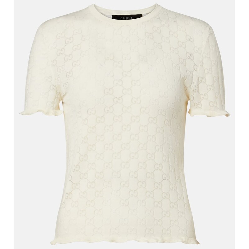 Gucci GG cotton-blend devorÃ T-shirt