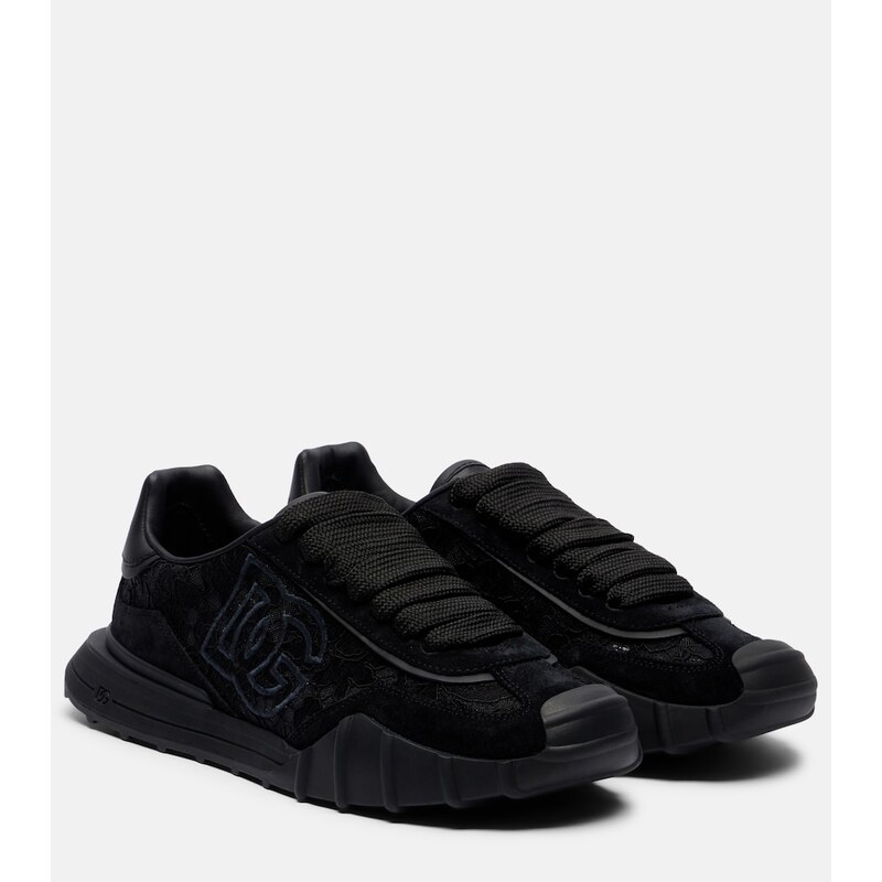 Dolce&Gabbana Runner leather-trimmed lace sneakers